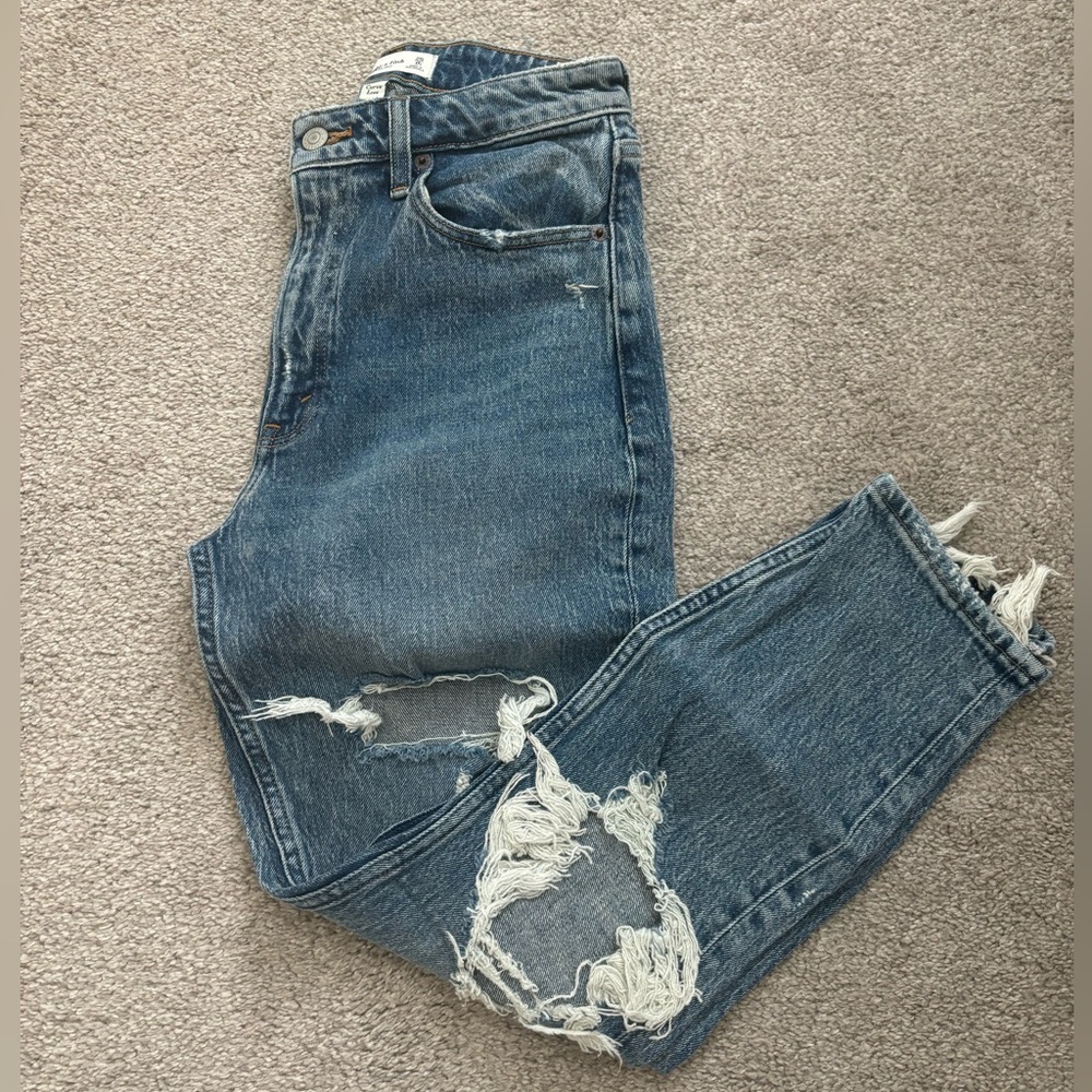 Abercrombie & Fitch Blue High Rise Mom Jeans